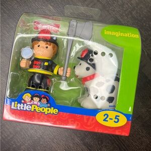 Fisher-Price Little People Firefighter Figure with White & Black Dalmatian